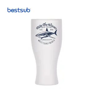 BestSub Wholesale 4oz/420ml Sublimation Stemless Frosted Transparent Beer Glass Mug You can Print the Pictures you Want