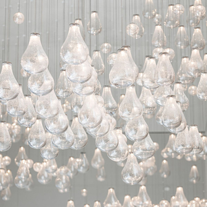 Elegante <span class=keywords><strong>lampadario</strong></span> <span class=keywords><strong>a</strong></span> globo con sfera in vetro con paralume Chic per ristoranti di lusso - Product Image 5