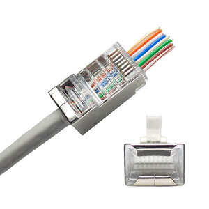 Rj 45 Ổ cắm được bảo vệ cáp mạng Ethernet STP FTP RJ45 nối CAT5E Cat5 8P8C đi qua Modular cắm - Product Image 1