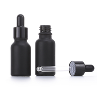 Botol Serum wajah kaca minyak hitam ess Matte reguler dengan pipet tetes 30 ml 2oz 120ml kemasan kosmetik baru
