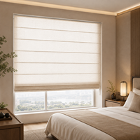 Persianas Romanas Inalámbricas para Casas, Apartamentos y Hoteles con Tela de Aspecto Lino, Tamaños Personalizados, Diseño Plegable y Fácil Operación