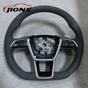 Volant de voiture pour <span class=keywords><strong>Audi</strong></span> Q3 Q5 Q8 SQ8 A3 A4 B9 A5 B8 A6 C7 A7 S3 S4 RS3 RS5 RS7 RS6 C8 Volant en Alcantara - Product Image 4