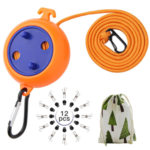 Cordon de corde à <span class=keywords><strong>linge</strong></span> de Camping Portable 10M ligne de vêtements de voyage rétractable corde de séchage de blanchisserie pour le Camping - Product Image 1