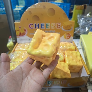 Cheese Shape Squishy <b>Toy</b> Slow Rising Sensory Fidget Ball Soft TPR Stress Relief <b>Desk</b> Decor 5-7cm Factory Wholesale - Product Image 1