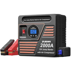 Banco de energía portátil de 12V para coche, arrancador de batería de 20000 mAh, con Inflador de neumáticos, arrancador de batería, compresor de aire