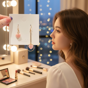 Orecchini pendenti in strass di lusso in acciaio inox moda moda moda moda moda luna croce religioso vendita calda all'ingrosso per le ragazze - Product Image 3