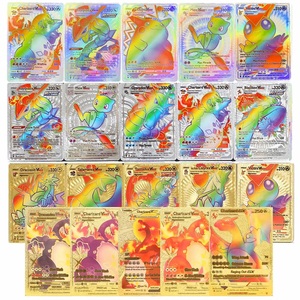 55 Carte da Gioco Poke <span class=keywords><strong>Mon</strong></span> TCG in Lamina d'Oro, Vendita Calda, Carte Rare Arcobaleno da Collezione per Bambini e Collezionisti - Product Image 4