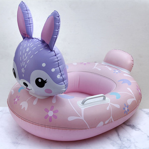 ที่นั่งว่ายน้ำรูปฉลามเป่าลมสำหรับเด็กอายุ 0-24 เดือน ดีไซน์การ์ตูน วัสดุ PVC ช่วยพยุงตัวในน้ำ - Product Image 2