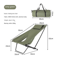 Chaise pliante inclinable robuste en alliage d'aluminium 7075 avec appui-tête en tissu Oxford, chaise de camping portable pour la randonnée, la pêche, la plage
