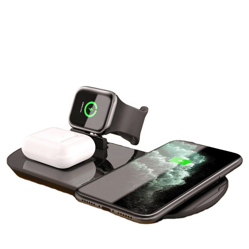 3в1 Беспроводное зарядное устройство для Airpods Pro, часы для мобильных телефонов, беспроводная быстрая зарядка, три в одном, беспроводная зарядная станция