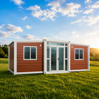 Maison conteneur de luxe extensible de 40 pieds avec 3 chambres, panneaux sandwich, style villa, maison préfabriquée