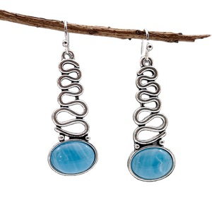 Orecchini Pendenti Lunghi a Onda con Fiore Blu per Donne, Stile Bohémien, Accessori per Orecchie da Indossare Ogni Giorno - Product Image 6