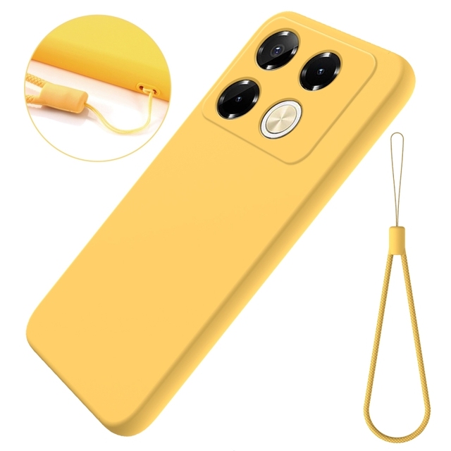 For Infinix Note 40 5G Solid Color Liquid Silicone Dropproof Full Coverage Phone Case(Yellow)