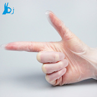Gants en latex Transparent sans poudre, gants en vinyle rose sans poudre