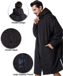 * أطفال أسود مقاوم للماء السباحة سترة ركوب الأمواج الجاف تغيير معطف المعطف الكبار - Product Image 2