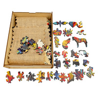 Puzzles en bois en forme d'animaux uniques, avec 51 à 100 pièces, pour adultes et enfants, DIY