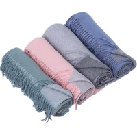 Cape en laine double face couleur 60x200cm Châle d'hiver pour femme