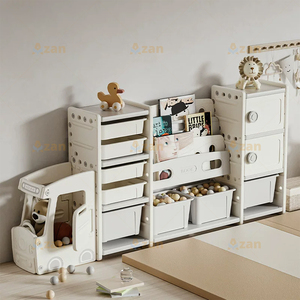 Estante de Almacenamiento de Juguetes para Niños Ecológico de HDPE, Diseño de Auto, Mueble de Almacenamiento Modular Multifuncional para Guardería - Product Image 2