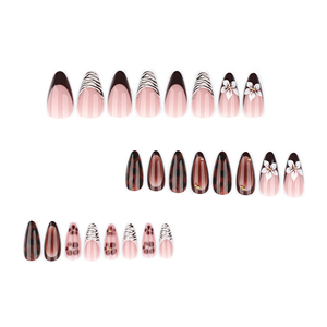 Juego <span class=keywords><strong>de</strong></span> 24 <span class=keywords><strong>Uñas</strong></span> Postizas <span class=keywords><strong>de</strong></span> Diseño <span class=keywords><strong>de</strong></span> Flores <span class=keywords><strong>de</strong></span> Verano, Cereza y Almendra, Importadas <span class=keywords><strong>de</strong></span> Corea, PMMA ABS Acrílico, <span class=keywords><strong>Uñas</strong></span> Cortas Personalizadas con Diamantes - Product Image 2