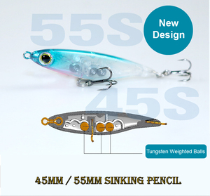 Leurre de pêche en forme de crayon coulant 45 mm 2,9 g et 55 mm 4,2 g, micro-leurre de pêche en forme de crayon, peinture qualifiée, corps minuscule, leurre de pêche en eau de marée - Product Image 2