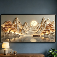 Décoration de chambre 3D en gros, paysage élégant et atmosphérique, idéal pour hôtel et bureau, peinture décorative en porcelaine de cristal