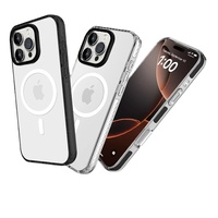 Étui de téléphone magnétique ultra fin 1,5 mm, coque transparente en acrylique mince pour iPhone 15 Pro Max, léger et protecteur