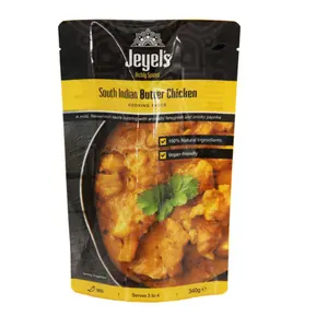 Food Grade Hot Sealing Aluminum Foil Packaging Bag for Packing Cooked Food Pork Curry Butter Chicken Pouch