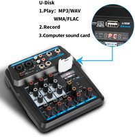 Mini mélangeur audio USB professionnel Portable 4 canaux Console DJ son en direct pour l'enregistrement de karaoké Interface sonore à petite interface