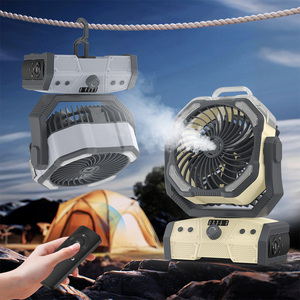 Phun sương ngoài trời cắm trại fan hâm mộ 30000mAh pin ngân hàng điện <span class=keywords><strong>USB</strong></span> có thể sạc lại bàn di động bảng fan hâm mộ với LED ánh sáng hộp nhựa - Product Image 2