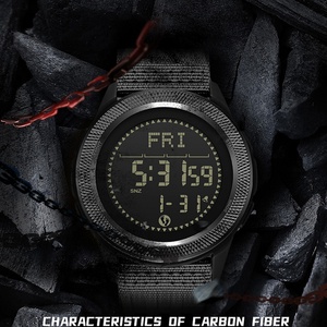 NORTH EDGE Men's Digital Nylon Carbon Fiber <b>Watch</b> Shock Sports Super Light Outdoor <b>Compass</b> Waterproof 50M Wristwatches - Product Image 6