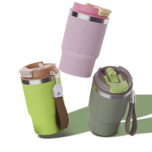 Custom 12 oz Stainless Steel Vacuum Insulated <b>Coffee</b> Travel Mug Leakproof with Drinking Straw Lid Water <b>Bottle</b> Eco-Friendly - Product Image 3
