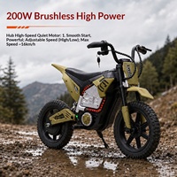 Moto électrique tout-terrain pour enfants, moteur sans balais 24V 200W, pneu tout-terrain gonflable de 12 pouces, jouet tout-terrain pour enfants à 16 km/h