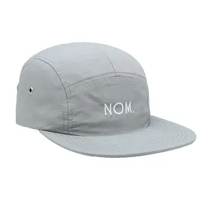 5 Panel Flat Brim Nylom Snapback Cap Hersteller benutzer definierte Snapback Hut