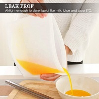 Échantillons Gratuits – Sac Congélateur Réutilisable en Silicone Anti-Fuite 1500ML, Sans BPA, Qualité Alimentaire, Sac de Conservation des Aliments en Silicone