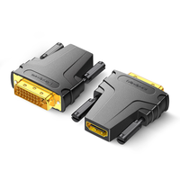 Adaptateur bidirectionnel Mindpure DVI 24+1 mâle vers HDMI femelle, 1080p, plaqué or, convertisseur PVC pour moniteur d'ordinateur