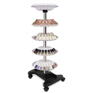 Expositor de esmalte de uñas, estante de almacenamiento para salón de uñas, estante vertical para almacenamiento de lápices labiales, soporte para carrito de tinta de tatuaje. - Product Image 2