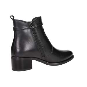 Bottines pour femmes Keys K-11385 en cuir noir à talon bloc style Chelsea - Product Image 5