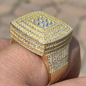 Hip Hop Jewelry Engagement <strong>Ring</strong> 925 <strong>Silver</strong> <strong>Rings</strong> for Men Gold Plating Custom Moissanite Iced Out <strong>Band</strong> <strong>Ring</strong> Cluster Jewelry - Product Image 2