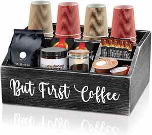 Organizador de Estación de Café de Madera, Accesorios de Bar Estilo Rústico, Venta al Por Mayor Personalizada - Product Image 1
