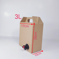 Boîte à liquides en carton ondulé de 2 L, fabriquée avec des matériaux recyclés écologiques, gaufrage, laminage mat, pour café, sushi, vin rouge, boissons
