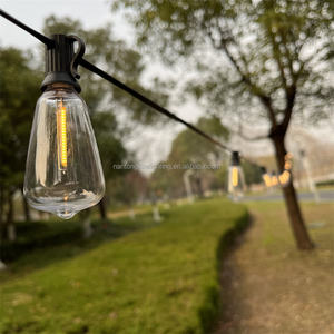 Cadena de luces <span class=keywords><strong>LED</strong></span> E12 ST38 enchufe de la UE 10M 20 luces 220V IP44 al aire libre Camping boda evento Cadena de luces decorativas - Product Image 4