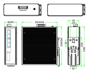 Commutateurs réseau industriels PoE gérés Gigabit à 6 ports, prise en charge IEEE 802.3 Af/At sur 1 à 4 ports - Product Image 2