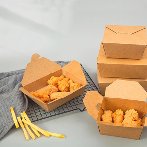 Caja de comida para llevar de papel kraft impermeable y resistente al aceite, desechable, para pollo frito, caja de almuerzo para llevar, cajas de papel para comida rápida - Product Image 6