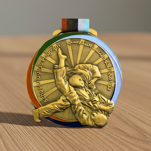 Médaille de sport personnalisée en alliage de zinc, or, argent, bronze, impression par gravure, design moderne et traditionnel, prix d'usine, conception gratuite, médaille de <span class=keywords><strong>judo</strong></span> sur mesure - Product Image 1