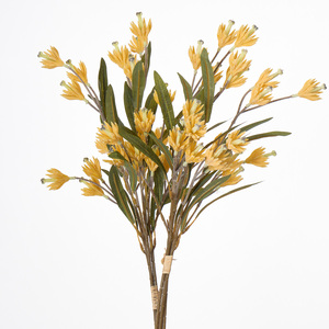Safari <strong>Sunset</strong> Leucadendron <strong>Flowers</strong> with Flocked Stem Artificial Leucadendron Spray for Home Wedding Decor - Product Image 2