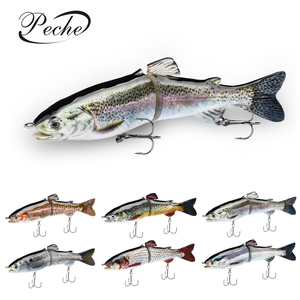 Peche 2 Segmented Fishing Lures 18cm 66.2g Plastic Multi Jointed Carp Swim Bait Leurre Peche 3D Eye Isca Artificial Swimbait