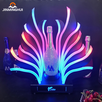 LiqVis Creative Luminescent pour éclairage de bouteilles de champagne et de vin, en forme de paon, nouveau design, glorificateur de bouteilles LED pour le service et la publicité