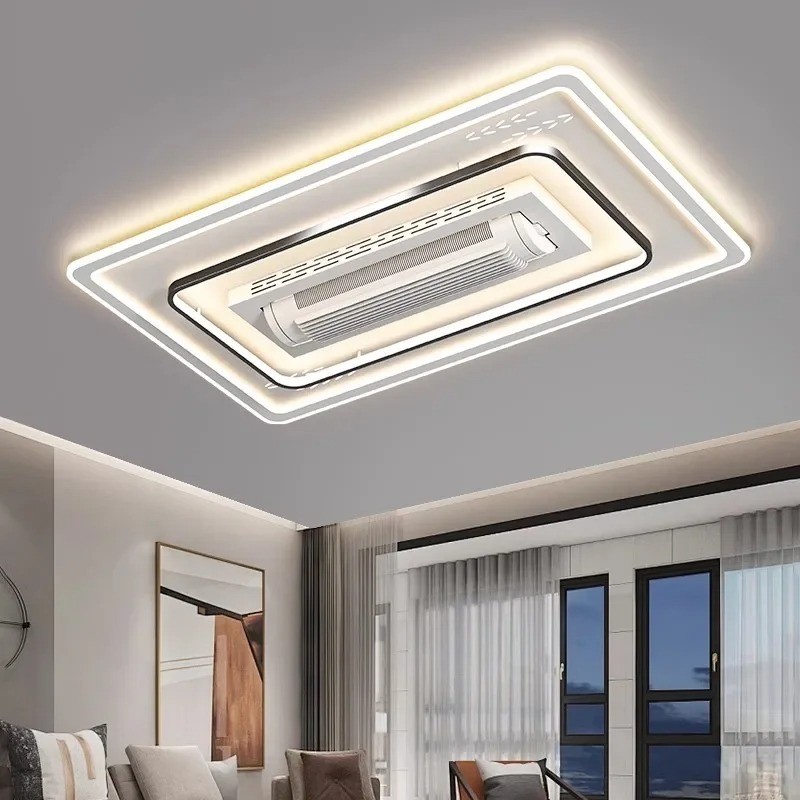 Modern LED Home Ceiling Light Bladeless Ceiling Fan Lamp Remote Control Dimmable Indoor Lighting for Living Room Hotel Project