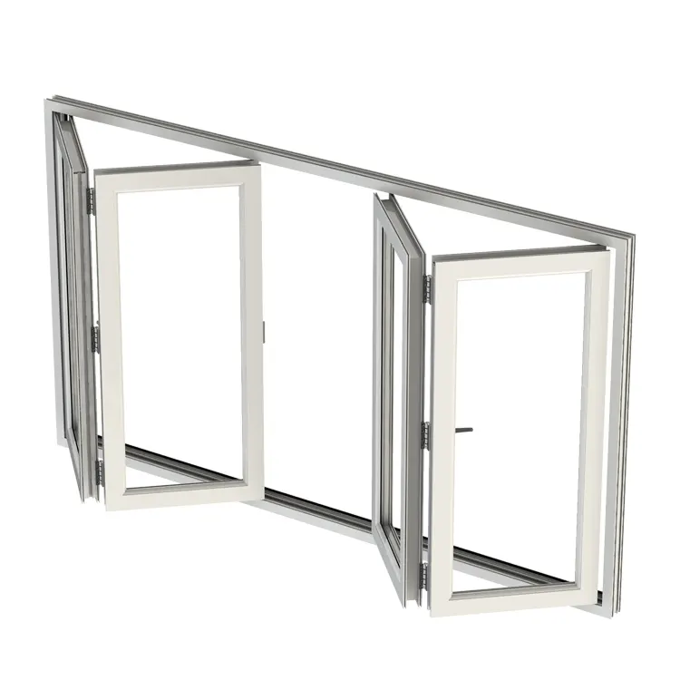 Fenêtre pliante de sécurité, garantie de produit de haute qualité, en aluminium insonorisé, fenêtre