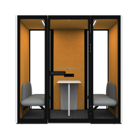 Cabine de réunion insonorisée Comine moderne pour six personnes avec verre trempé de 6 mm pour hôtels, écoles, entrepôts et villas – Idéale pour les réunions d'équipe